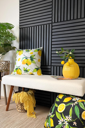 Özbir Kitchen Antrasit Akustik Duvar Paneli 40x40 Ahşap Duvar Paneli