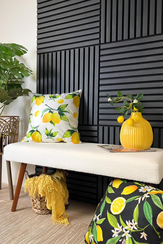 Özbir Kitchen Antrasit Akustik Duvar Paneli 40x40 Ahşap Duvar Paneli