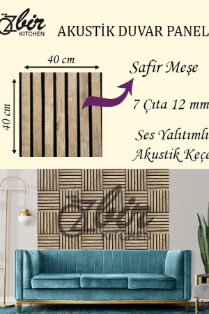  Özbir Kitchen Safir Meşe Akustik Duvar Paneli 40x40 Ahşap Duvar Paneli