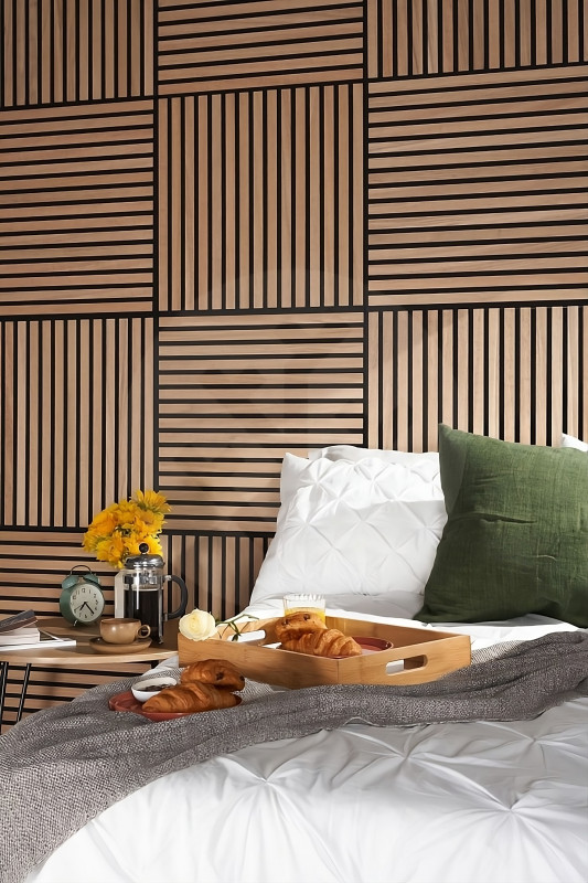 Özbir Kitchen Safir Meşe Akustik Duvar Paneli 40x40 Ahşap Duvar Paneli