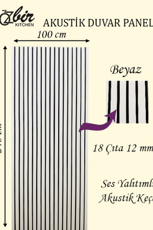 Özbir Kitchen Beyaz Akustik Duvar Paneli 100x240 Ahşap Duvar Paneli