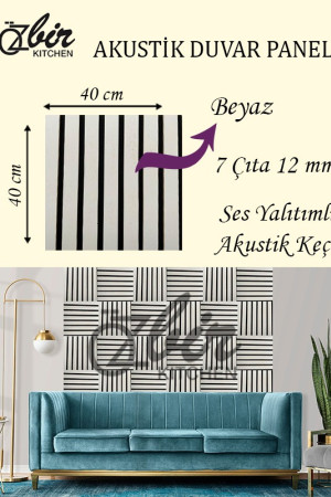Özbir Kitchen Beyaz Akustik Duvar Paneli 40x40 Ahşap Duvar Paneli