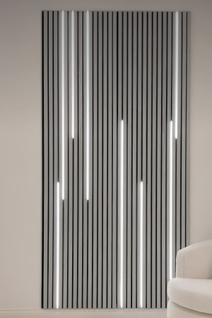 Özbir Kitchen Gümüş Gri Akustik Duvar Paneli 100x280 Ahşap Duvar Paneli