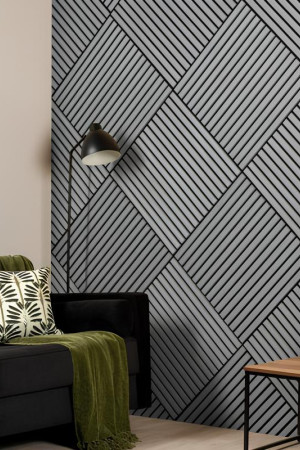  Özbir Kitchen Gümüş Gri Akustik Duvar Paneli 40x40 Ahşap Duvar Paneli