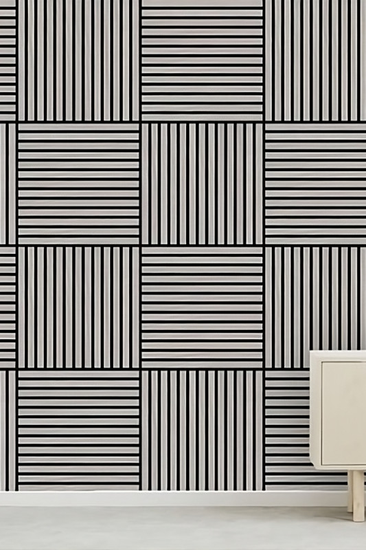 Özbir Kitchen Gümüş Gri Akustik Duvar Paneli 40x40 Ahşap Duvar Paneli