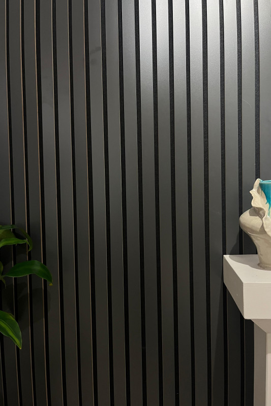 Özbir Kitchen Antrasit Akustik Duvar Paneli 60x200 Ahşap Duvar Paneli