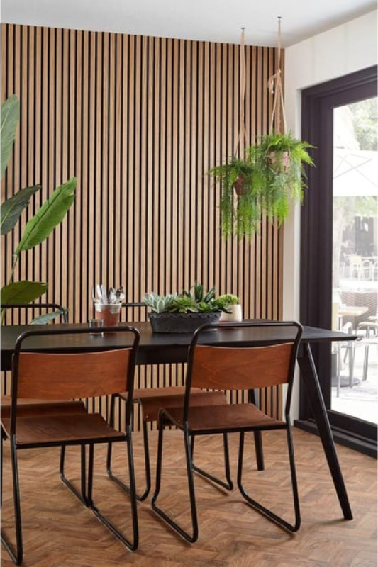 Özbir Kitchen Mdf Akustik Panel 100x140 Safir Meşe Ahşap Duvar Paneli