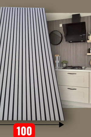 ÖZBİR KITCHEN Yeni Gri Akustik Duvar Paneli 100x240 Ahşap Duvar Paneli