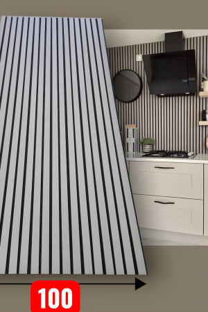 ÖZBİR KITCHEN Yeni Gri Akustik Duvar Paneli 100x280 Ahşap Duvar Paneli
